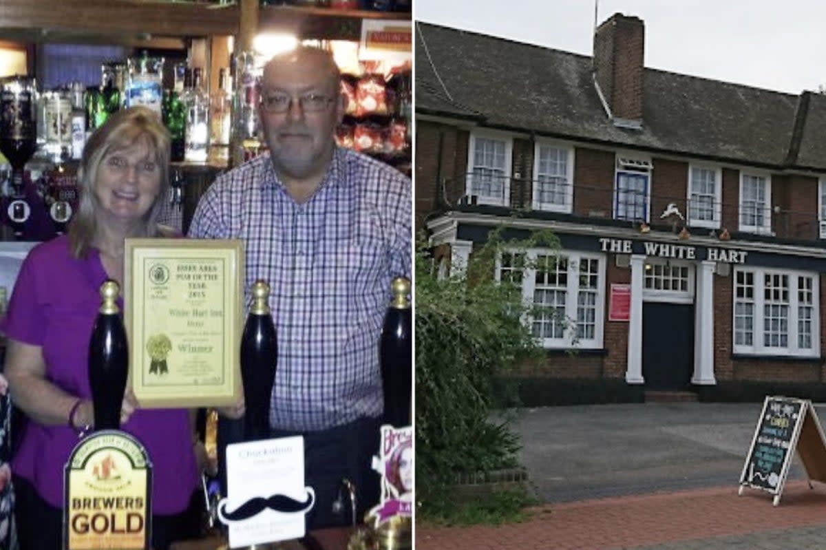 Benice Ryley and husband Chris had 15 gollies seized by police at the White Hart Inn in Grays, Essex (Facebook / Google )