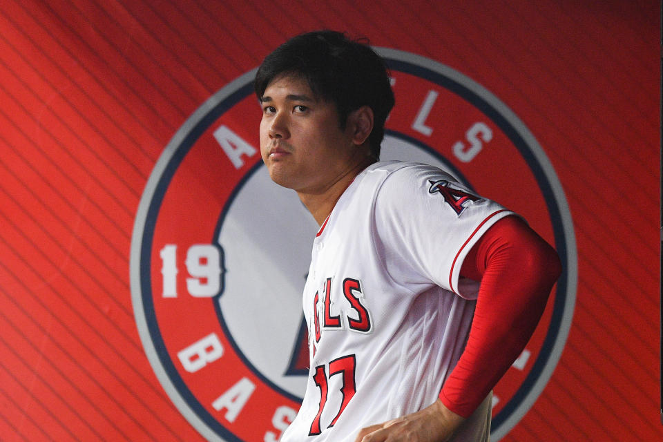 昨日二刀流上陣並發生抽筋的大谷翔平，今吞下3次三振。（MLB Photo by Brian Rothmuller/Icon Sportswire via Getty Images）