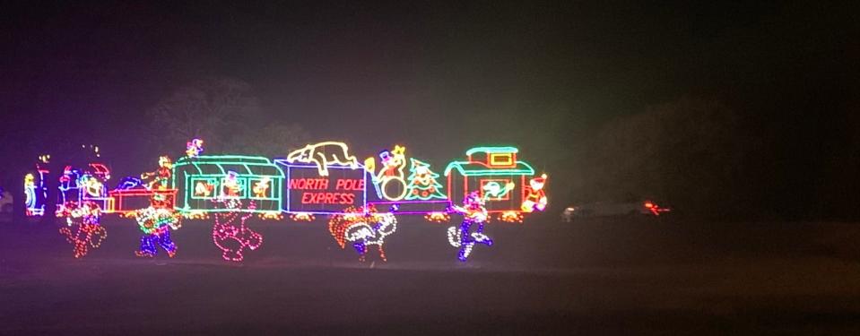 The train is one of the newest displays at Grayson County Holiday Lights for the 2021 season.