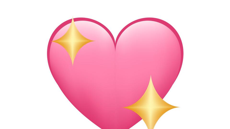 sparkling pink heart love emoji