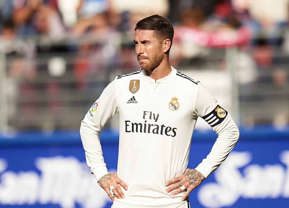 Real Madrid’s Sergio Ramos reportedly tested positive for a banned substance after the 2017 Champions League final. (Getty)