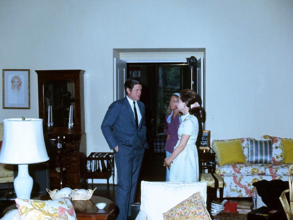 Then Sen. Ted Kennedy, his wife Joan Kennedy, NBC News' Barbara Walters during an interview at the Kennedy Compound.