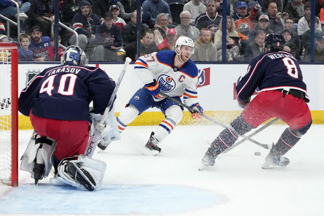 Blue Jackets beat Oilers 4-2 as McDavid gets 100th point of season