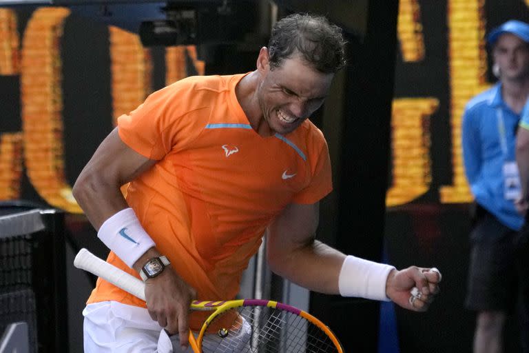 Rafael Nadal festeja con énfasis un punto ganado en su partido ante Jack Draper