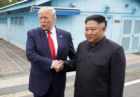 U.S. President Trump and North Korean leader Kim Jong Un meet at the Korean Demilitarized Zone