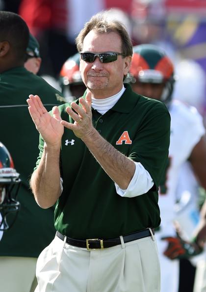 LAS VEGAS, NV - DECEMBER 20: Interim head coach Dave Baldwin of the Colorado State Rams watches his team warm up before taking on the Utah Utes in the Royal Purple Las Vegas Bowl at Sam Boyd Stadium on December 20, 2014 in Las Vegas, Nevada. Utah won 45-10. (Photo by Ethan Miller/Getty Images)