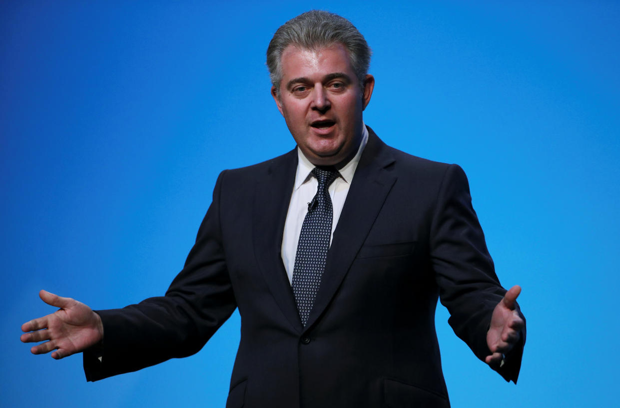 Britain's Conservative Party Chairman Brandon Lewis speaks before the start of a hustings event in Birmingham, Britain, June 22, 2019. REUTERS/Hannah McKay