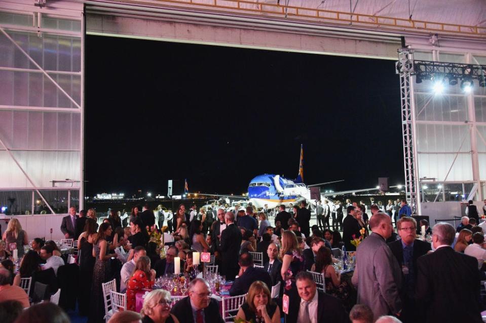 A gala at Westchester County Airport in New York.