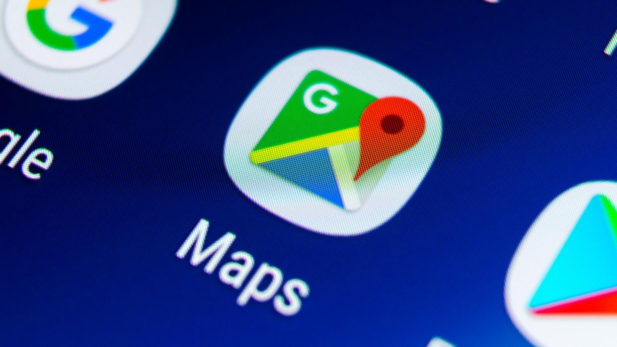  Google Maps app icon on phone 