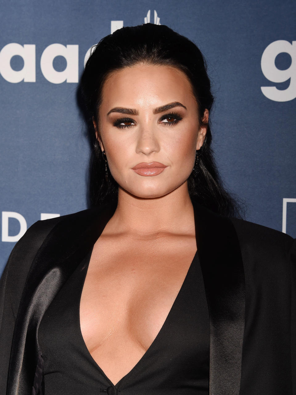 Demi Lovato attends the 27th Annual GLAAD Media Awards in Beverly Hills, California.