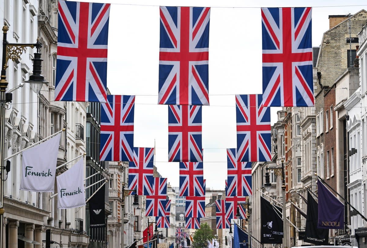 Bond Street has been decorated with 247 Union flags to celebrate King Charles III's Coronation (Doug Peters/PA Wire)