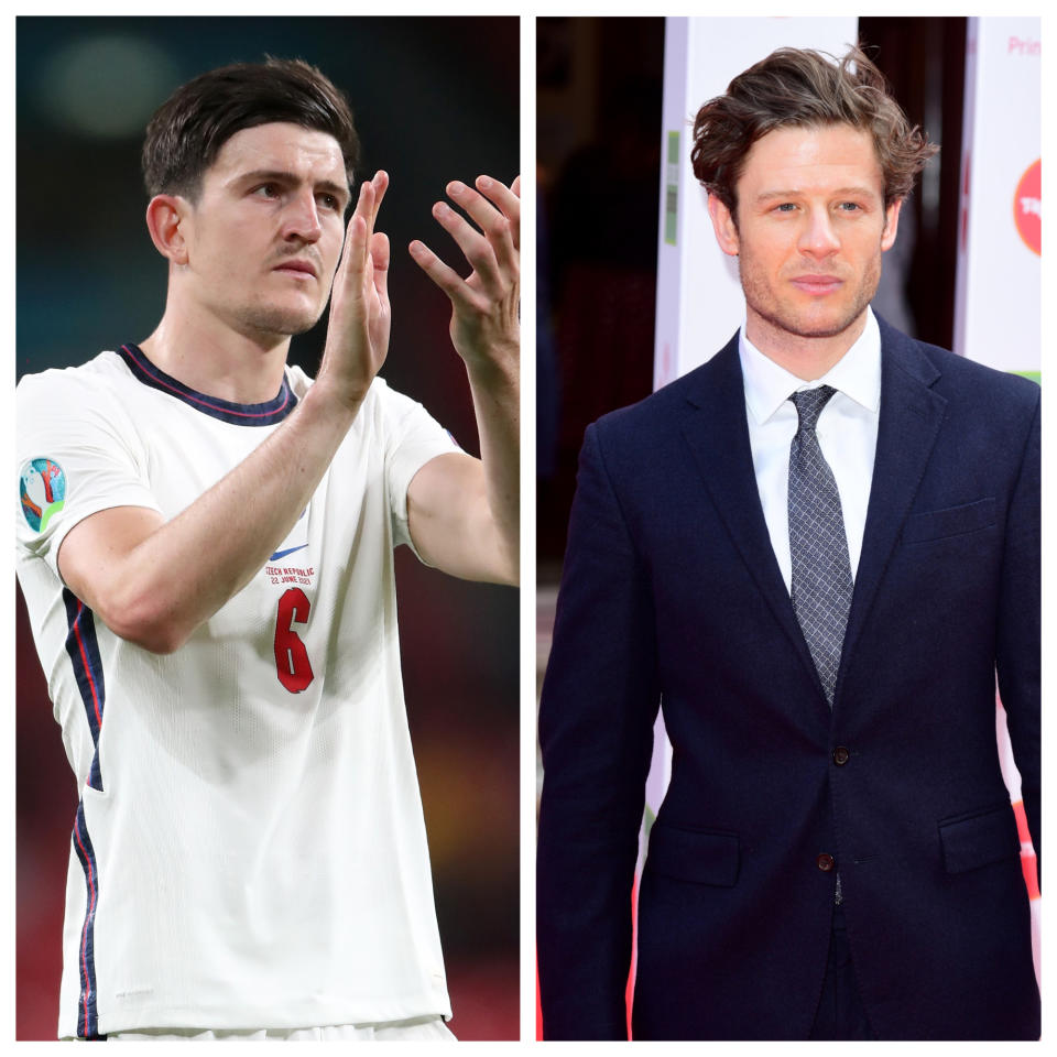 Harry Maguire and James Norton (PA)