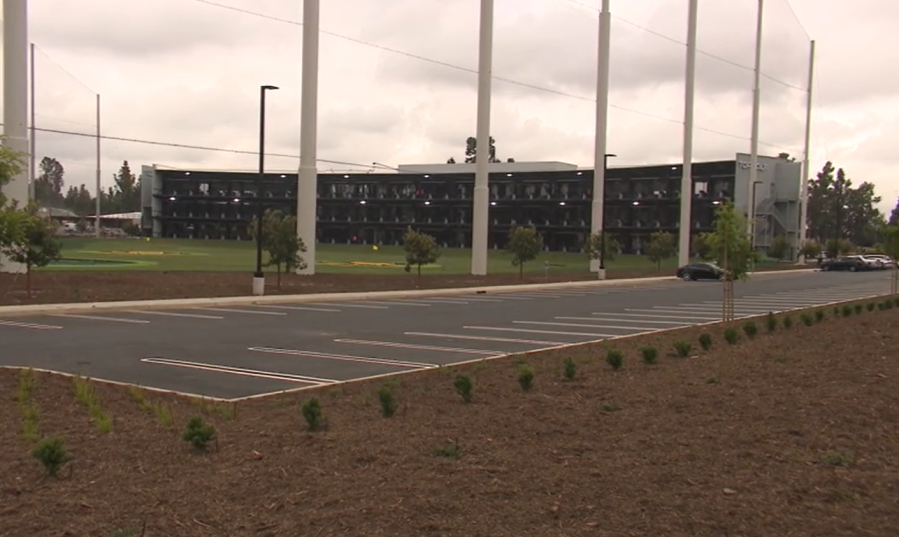 The new Topgolf location in Montebello, CA. (KTLA)