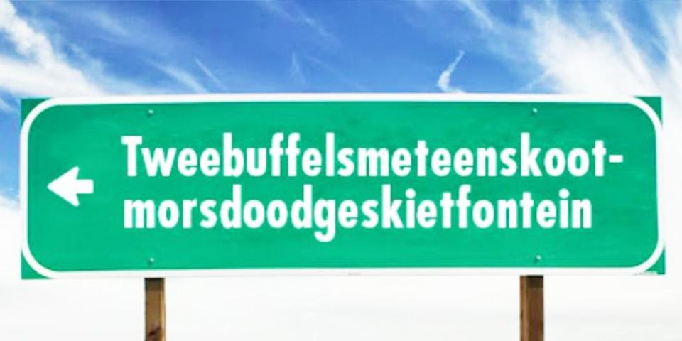 Tweebuffelsmeteenskootmorsdoodgeskietfontein, South Africa