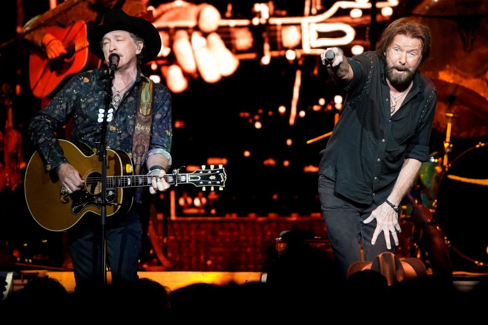 Brooks and Dunn perform at Bridgestone Arena in Nashville, Tenn., Saturday, June 18, 2022.