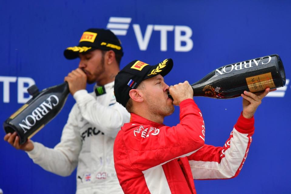 En 2018, c'est Lewis Hamilton qui avait remporté le GP de Russie devant Valtteri Bottas et Sebastian Vettel. Charles Leclerc avait terminé à la 7e position. (crédit AFP)