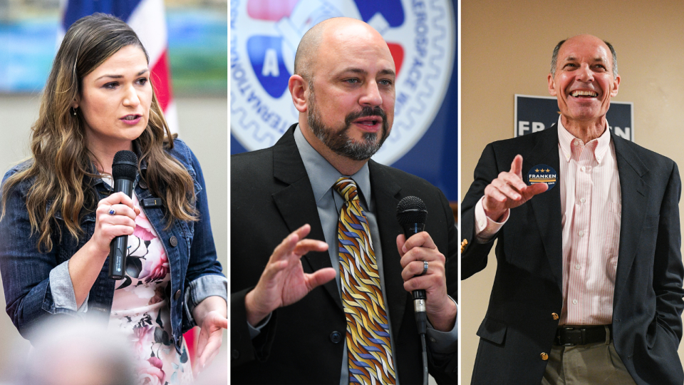 Abby Finkenauer, Glenn Hurst and Mike Franken are running to represent the Iowa Democratic Party ahead of this year's U.S. Senate race.