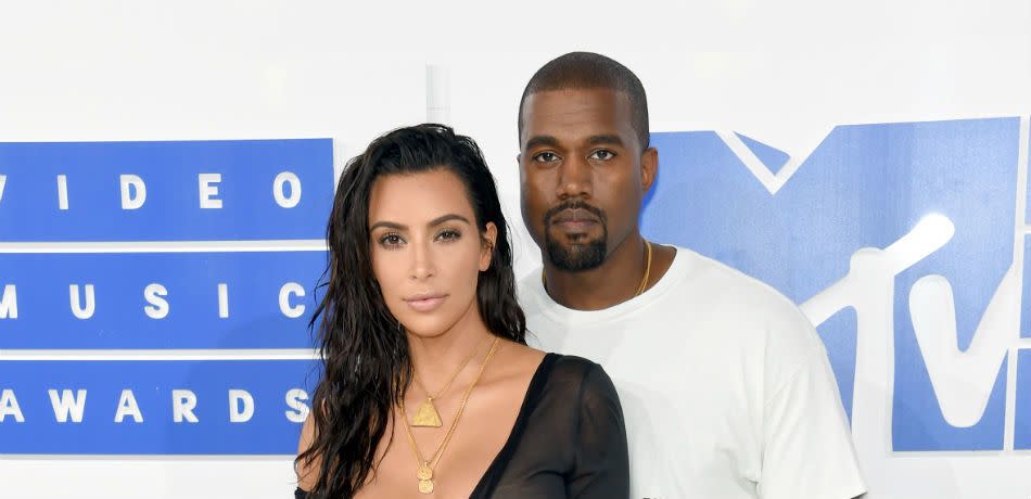 Kanye West and Kim Kardashian West attend the 2016 MTV Video Music Awards at Madison Square Garden on August 28, 2016 in New York City.