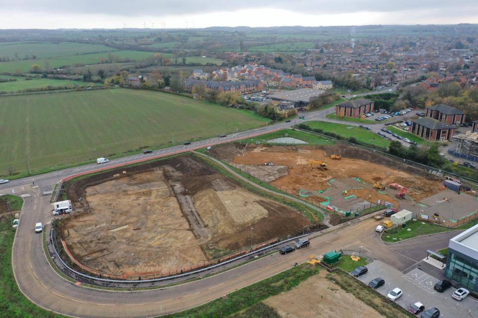 The mosaics were discovered under a site earmarked for a new Aldi store (Oxford Archeology)