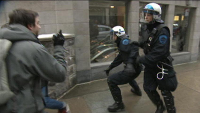 Anti-police brutality protest in Montreal