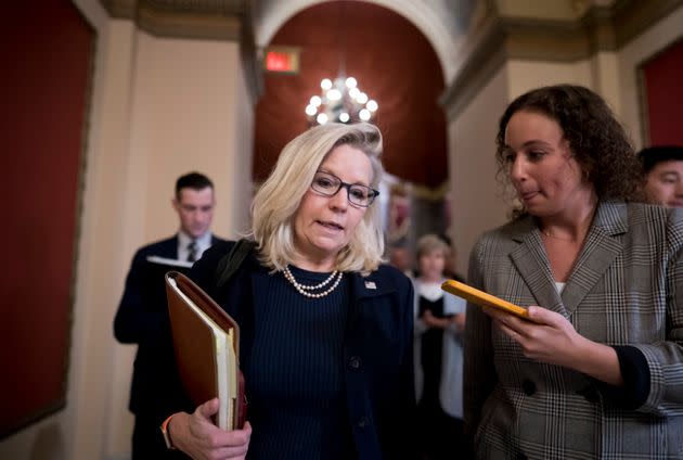 Rep. Liz Cheney, vice chair of the House committee investigating the Jan. 6, 2021, attack on the Capitol, speaks with reporters as she walks to the House chamber during final votes at the Capitol in Washington on Sept. 30, (Photo: J. Scott Applewhite via Associated Press)