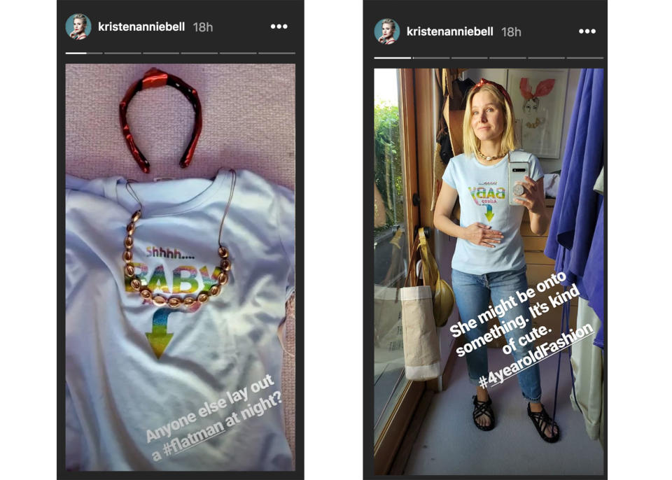 Kristen Bell explains her daughter chose her clothes in Instagram story