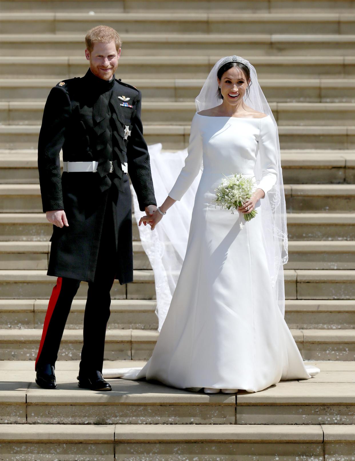 Meghan Markle wore a Givenchy dress on her wedding day.