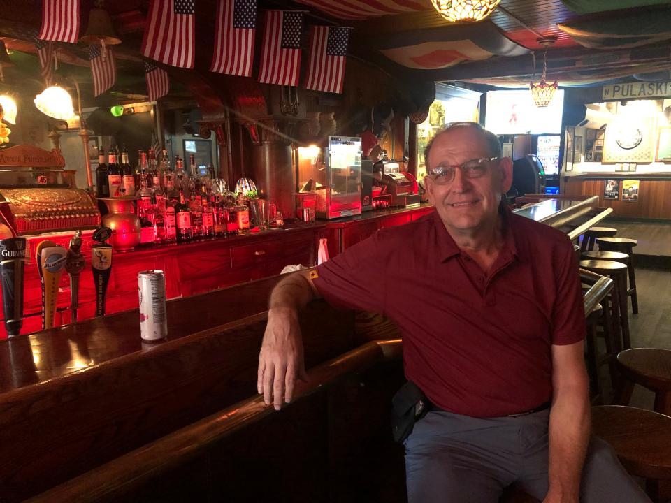 Rick Paikowski, a conservative on the east side poses for a photo during the Republican National Convention on Tuesday, July 16, 2024.