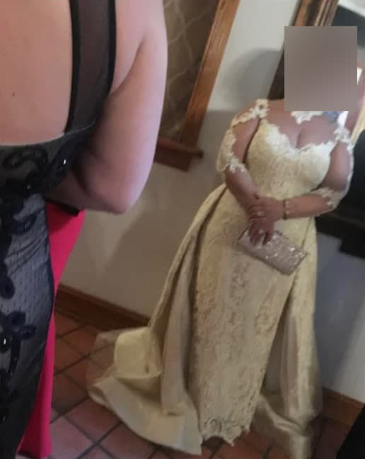 Wedding guest pictured wearing full wedding dress in 'pathetic' move