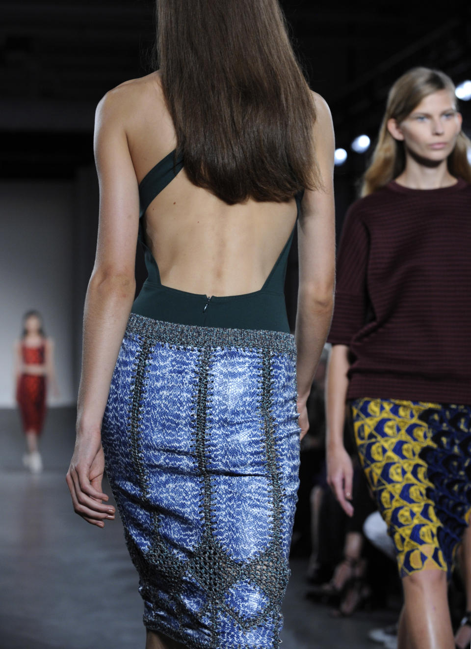 The Derek Lam Spring, 2013 collection is modeled during Fashion Week, Sunday, Sept. 9, 2012, in New York. (AP Photo/Louis Lanzano)