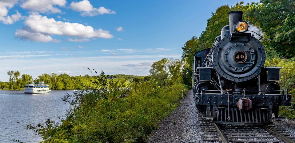 a train on the railway tracks