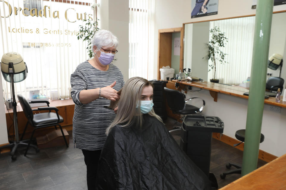 Sandra Moar, owner of Orcadia Cuts in Stromness, told Yahoo UK: 'We've had some folk in who havn't had their hair cut for a whole year.' (Ken Amer/Orkney Photographic for Yahoo UK)