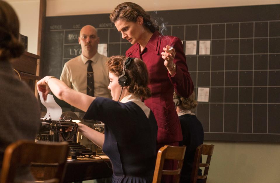 World War II drama "A Call to Spy" stars Stana Katic (center) as a British "spy mistress" who recruits female secret agents to undermine the Nazi regime in France.