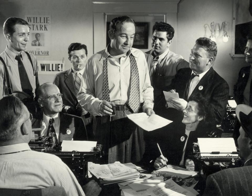 PHOTO: Broderick Crawford, center, appears in a scene from the 1949 film 'All the King's Men.' (George Rinhart/Corbis via Getty Images, FILE)