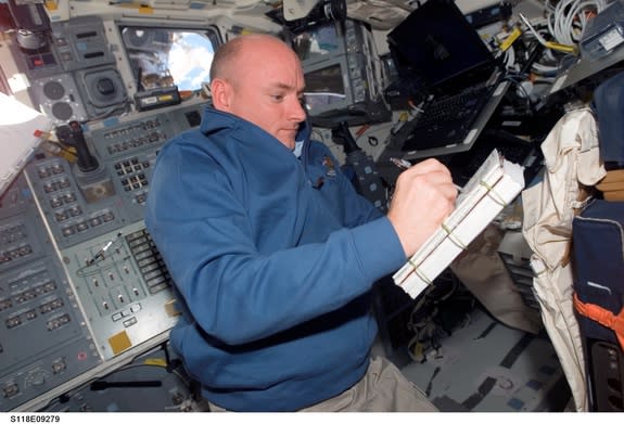 Scott Kelly will spend a year on the International Space Station. Some of his work will involve comparison experiments with his twin brother and former astronaut, Mark Kelly, who will be on Earth. Image uploaded on Aug. 12, 2013.