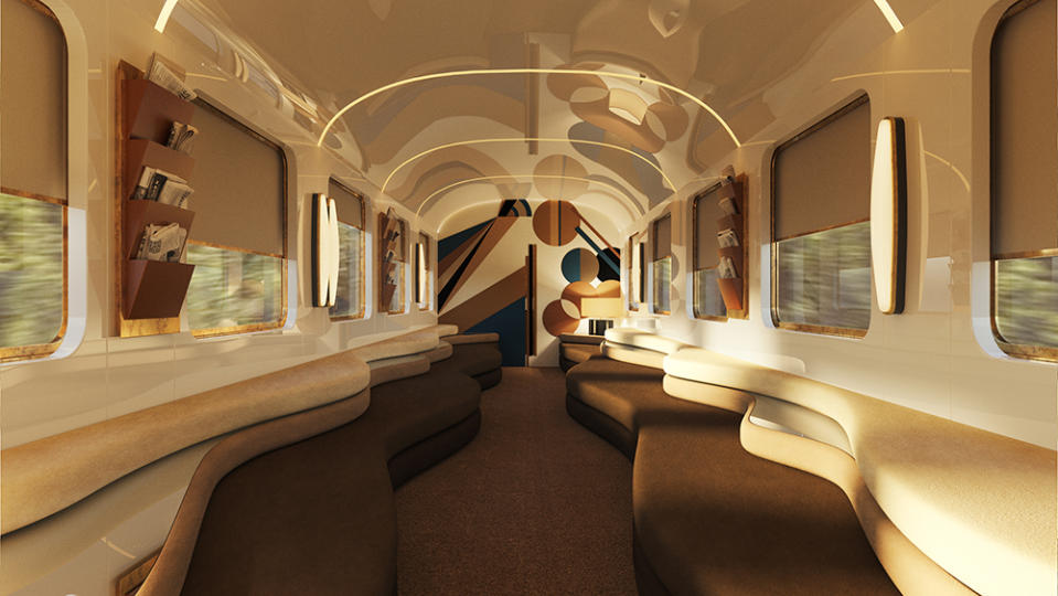 The voluptuous design of the lounge on Accor’s Orient Express La Dolce Vita.