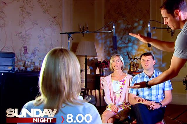 Kate and Gerry McCann prepare for an interview with Rahni Sadler.