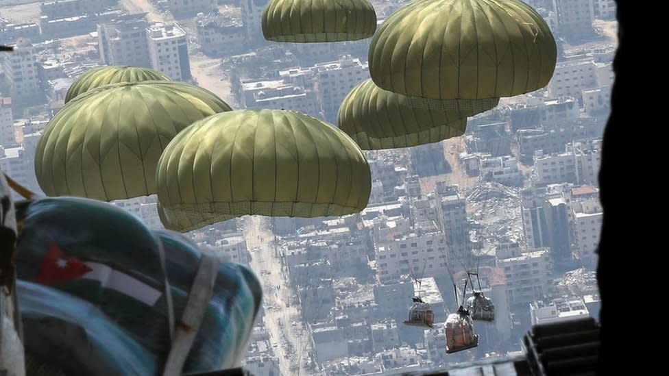 air drop over gaza