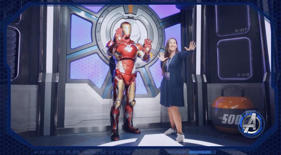 Training Center photo opp with Iron Man at Avengers Campus in Disneyland Paris