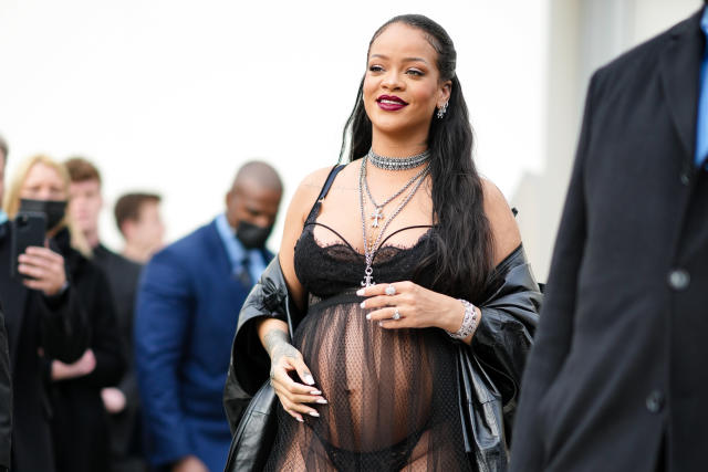 Styling an orange sheer dress with black underwear., This Is by Far the  Riskiest Outfit We've Seen at Fashion Week