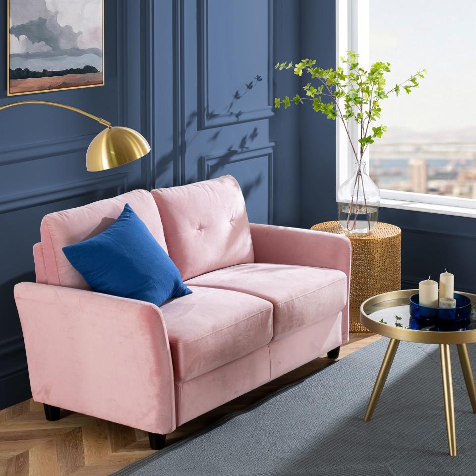 <p><a href="https://go.redirectingat.com?id=74968X1596630&url=https%3A%2F%2Fwww.walmart.com%2Fip%2FEmber-Interiors-Ricardo-Loveseat-Blush-Velvet%2F634621253&sref=https%3A%2F%2Fwww.cosmopolitan.com%2Flifestyle%2Fa43379239%2Fmaximalist-decor%2F" rel="nofollow noopener" target="_blank" data-ylk="slk:Shop Now;elm:context_link;itc:0;sec:content-canvas" class="link ">Shop Now</a></p><p>Ember Interiors Ricardo Loveseat </p><p>$549.99</p><p>walmart.com</p>