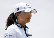 Jin Young Ko, of South Korea, walks down the first fairway during the final round of the LPGA Volunteers of America Classic golf tournament in The Colony, Texas, Sunday, July 4, 2021. (AP Photo/Ray Carlin)