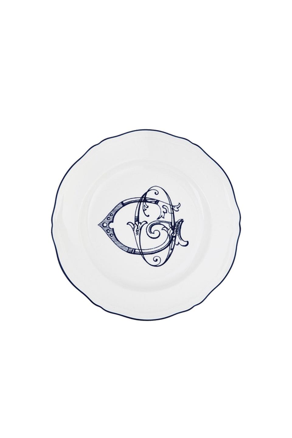 1) Dessert Plate Corona Monogram