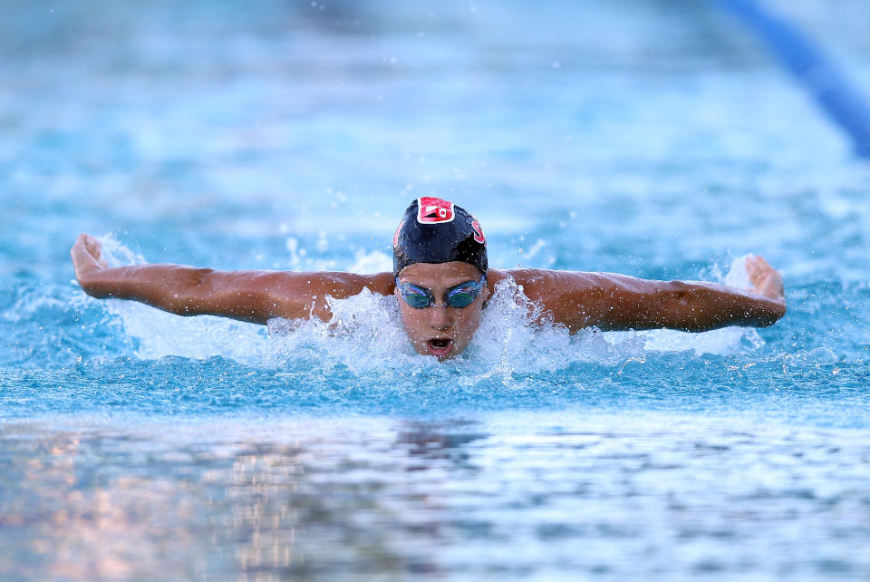 Stephanie Rice swims the butterfly in the women's 200 meter IM final during day 4 of the Santa Clara International Grand Prix at George F. Haines International Swim Center on June 3, 2012 in Santa Clara, California. (Photo by Ezra Shaw/Getty Images)