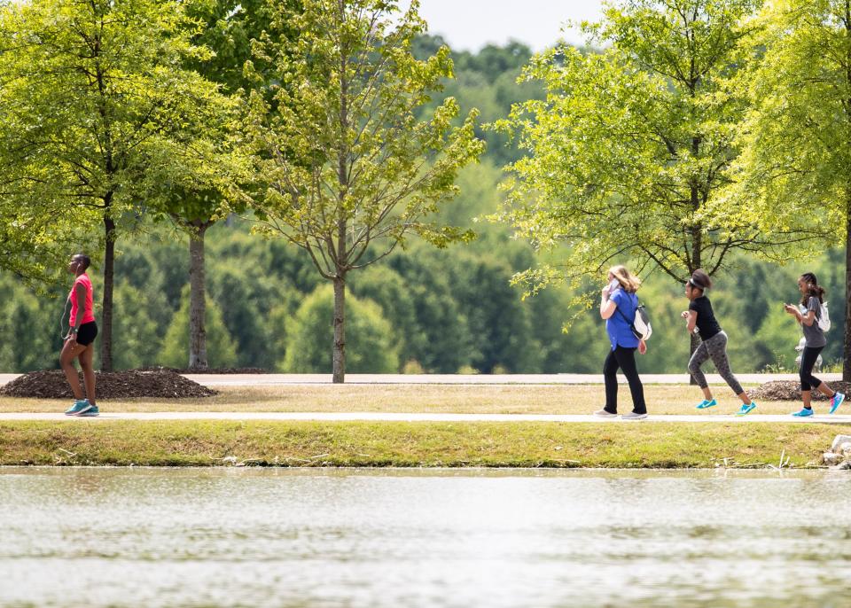 Tennesseans seen enjoying nice spring weather at Shelby Farms Park during the  in Memphis, Tenn., on Friday, April 24, 2020.