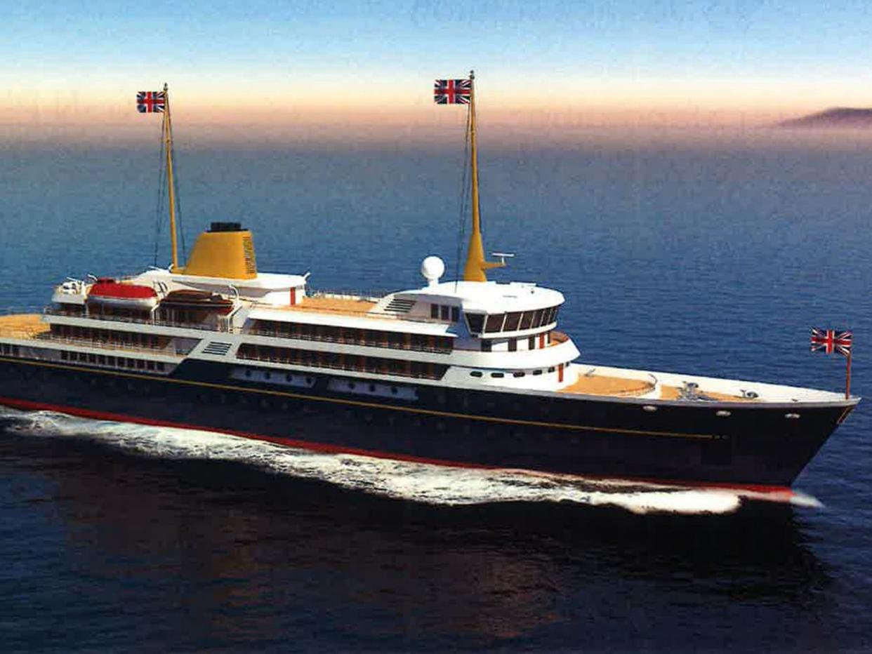 An image issued by 10 Downing Street showing an artist's impression of a new national flagship, the successor to the Royal Yacht Britannia (PA)