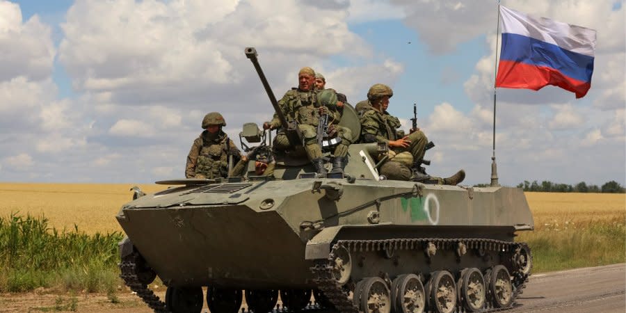 Russian invaders in Zaporizhzhia Oblast, south of Ukraine.