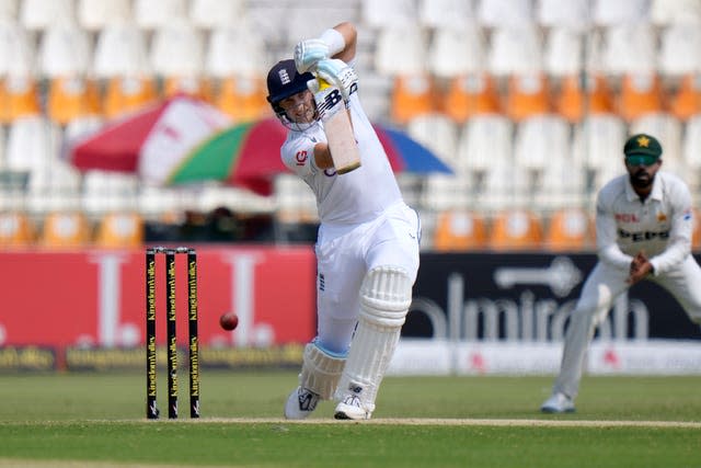 Joe Root plays a shot in Multan