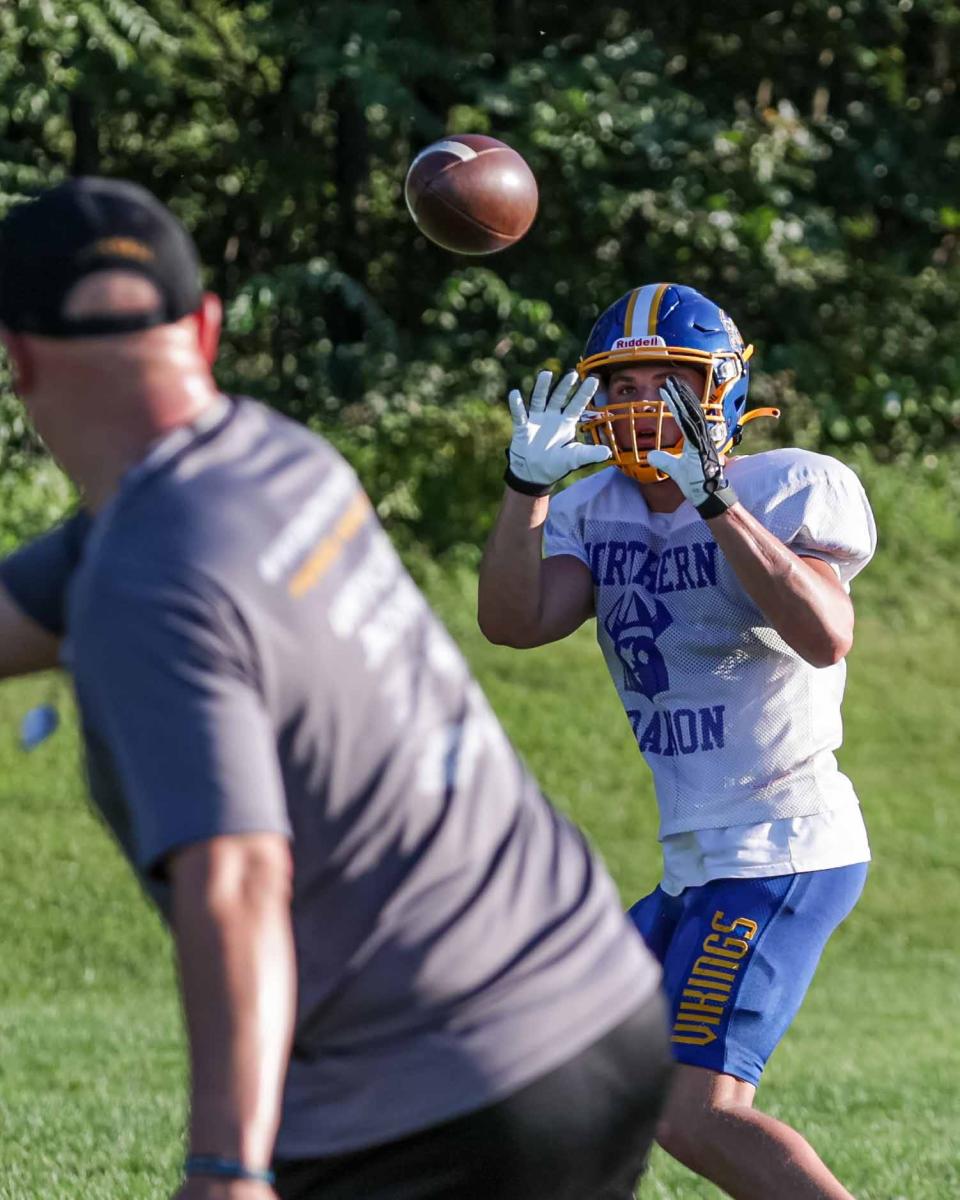 The Northern Lebanon Vikings football team practices in full pads on Tuesday, Aug. 15, 2023. Week 1 of high school football opens on Friday, Aug. 25.