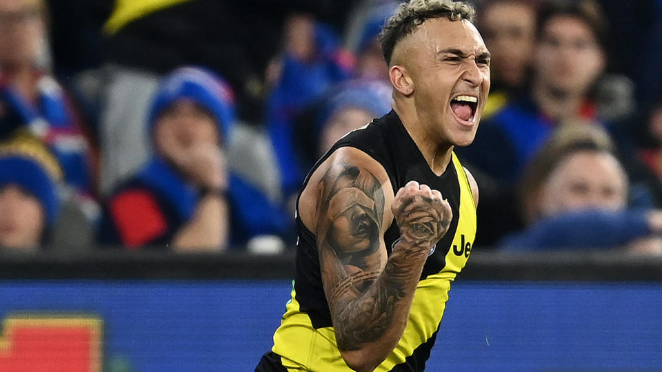 Shai Bolton starred for Richmond in their impressive victory over the Western Bulldogs. (Photo by Quinn Rooney/Getty Images)